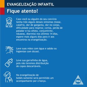 Protocolo sanitário da Evangelização Infantil